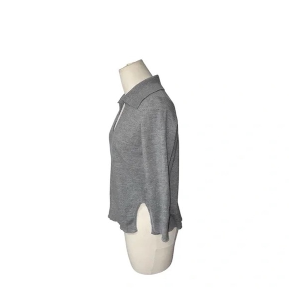 LESET V Neck Sweater Gray - Picture 3 of 5